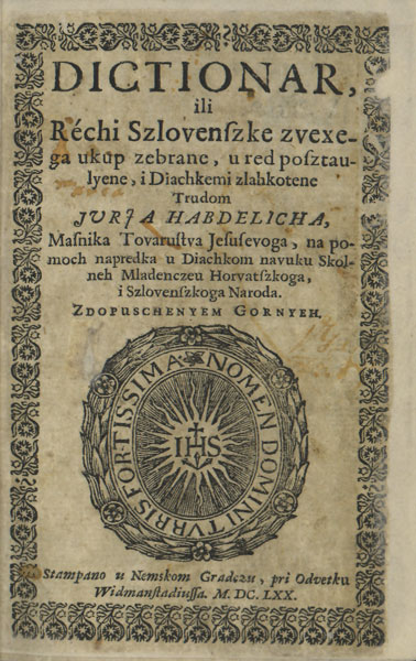 Juraj Habdelić Dictionar