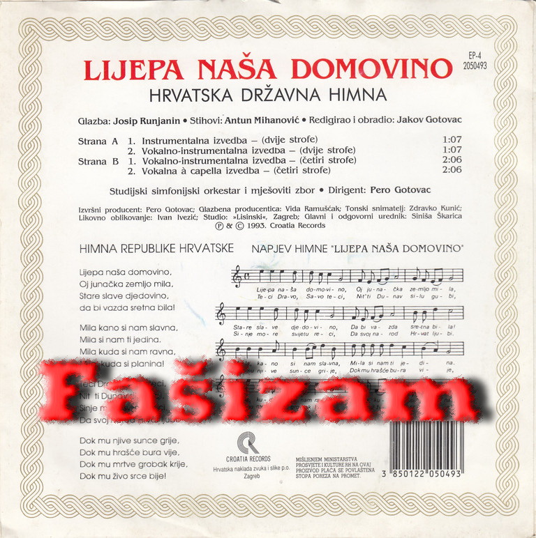 Hrvatska himna fasizam