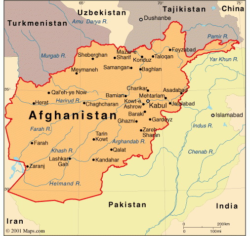 Afganistan karta
