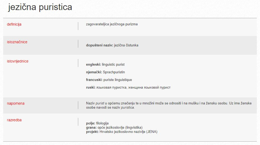 jezicna puristica Struna