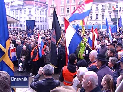 prosvjed branitelja u Zagrebu